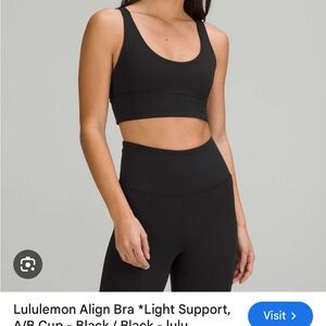 lululemon athletica Black Sports Bra Light Support